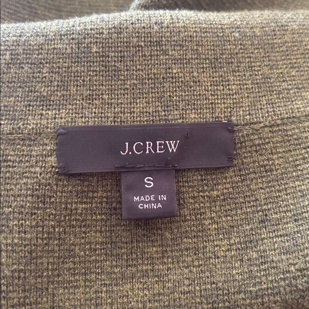 J. Crew Olive Knit Sweater open front long cardigan, S - Picture 7 of 8